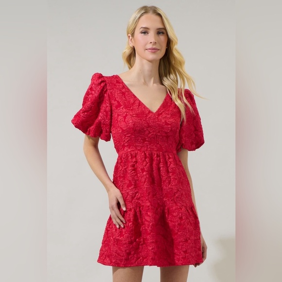 Sugarlips  Red V-Neck Dress small - Picture 1 of 7